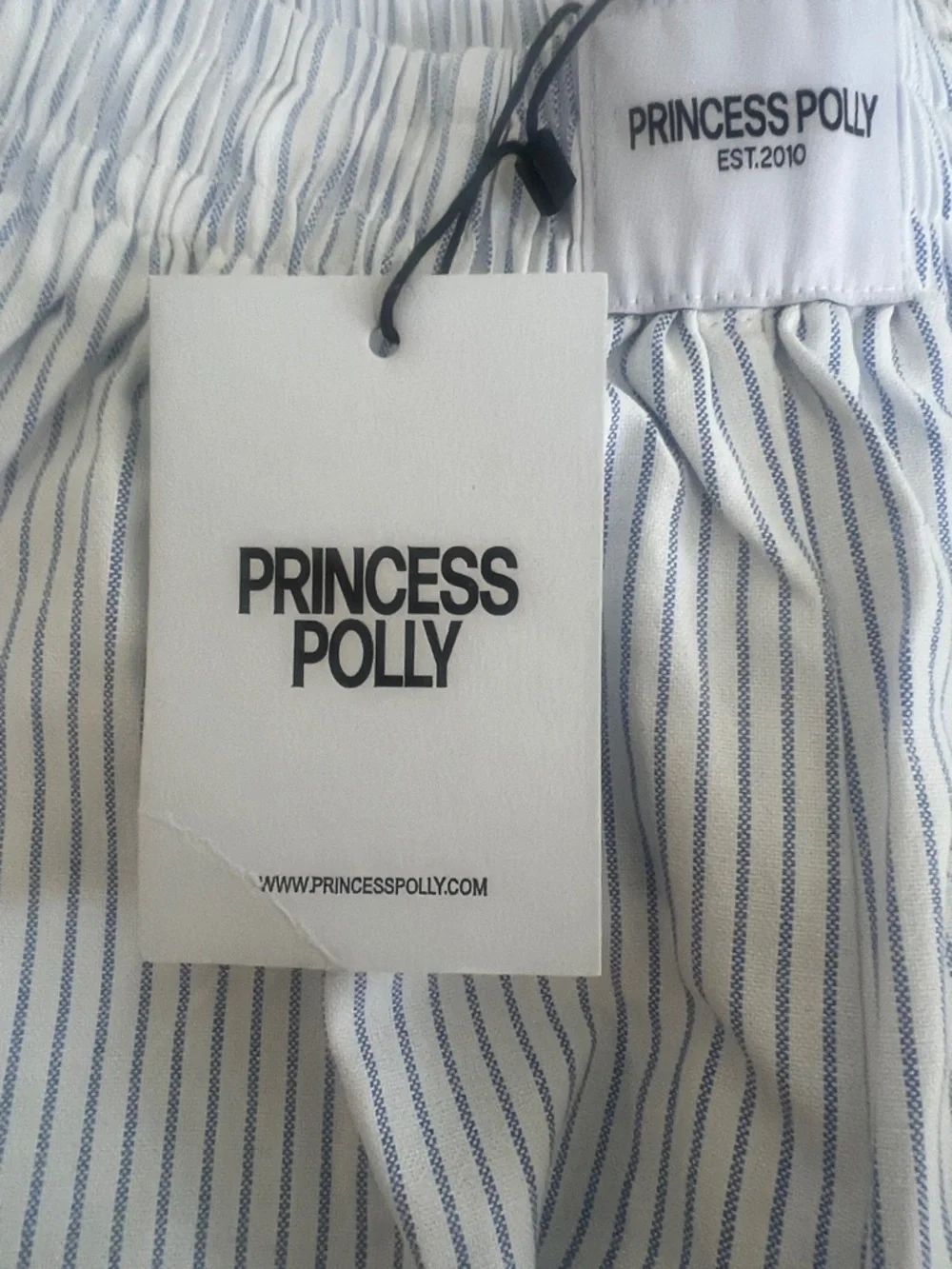 NWT- PRINCESS POLLY- BEACH HOUSE STRIPE Blue & White Pinstripe Wide Leg Pants 👖